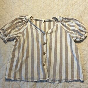 Striped linen blouse